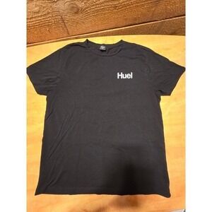 Huel Mens Logo Graphic T-Shirt Black Short Sleeve Crew Neck Cotton Blend XXL